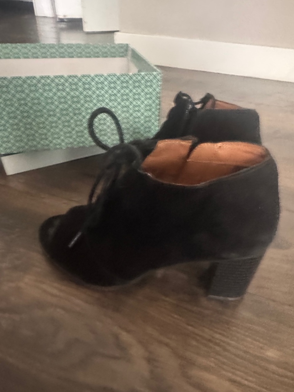 Susana- Women’s Black Lace-Up Suede Ankle Booties Size 6.5